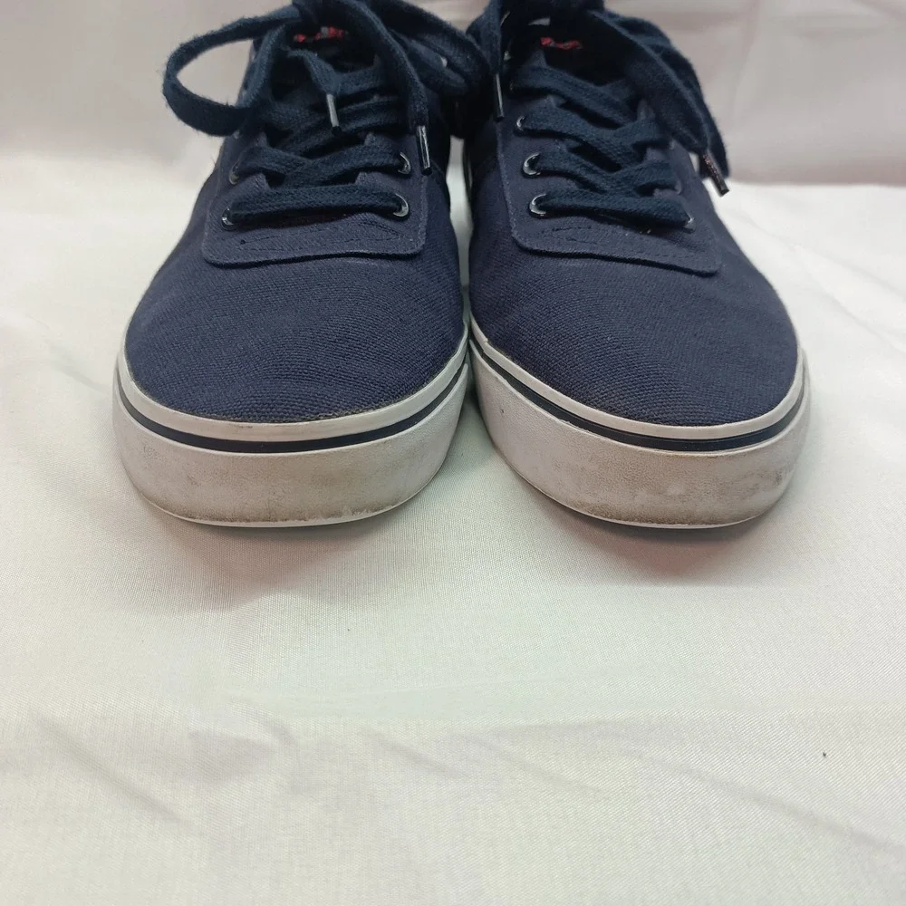 Polo Ralph Lauren HANFORD Canvas Sneakers Mens 9.5D Navy Blue Nylon Upper Casual